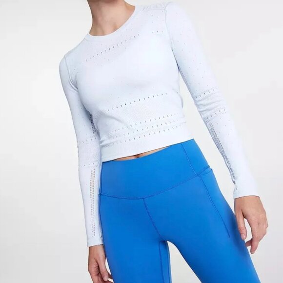 Calia Women's Pointelle Seamless Long Sleeve in Light Blue size L/XL NWT - Picture 1 of 5